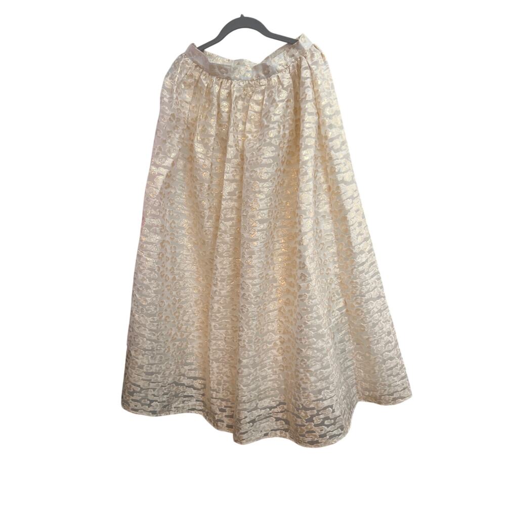 NWT ANTHROPOLGIE PANKAPJ & NIDHI METTALIC BURNOUT MAXIC SKIRT SIZE‎ S